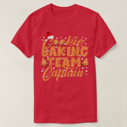 Cookie Baking Team Kapitein Gingerbrood Kerstmis F T-shirt (Design voorkant)