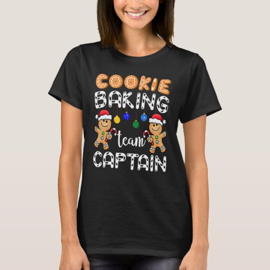 Cookie Baking Team Kapitein Gingerbrood Kerstmis F T-shirt (Voorkant)