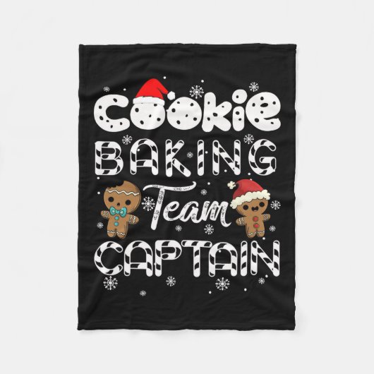 Cookie Baking Team Kapitein Gingerbrood Kerstmis Fleece Deken (Voorkant)