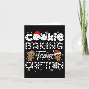 Cookie Baking Team Kapitein Gingerbrood Kerstmis Kaart
