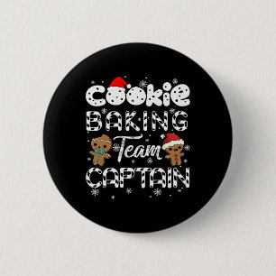 Cookie Baking Team Kapitein Gingerbrood Kerstmis Ronde Button 5,7 Cm