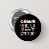 Cookie Baking Team Kapitein Gingerbrood Kerstmis Ronde Button 5,7 Cm (Voorkant /achterkant)