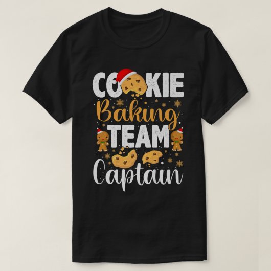 Cookie Baking Team Kapitein Gingerbrood Kerstmis T-shirt (Design voorkant)