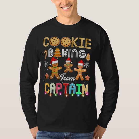 Cookie Baking Team Kapitein Kerstbakkers Ginger T-shirt (Voorkant)