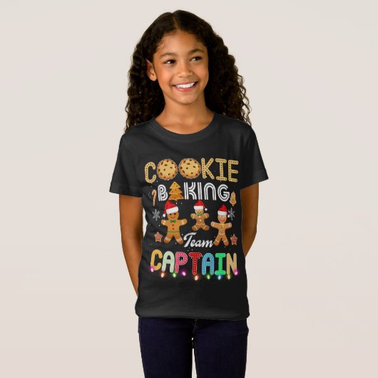 Cookie Baking Team Kapitein Kerstbakkers Ginger T-shirt (Voorkant volledig)