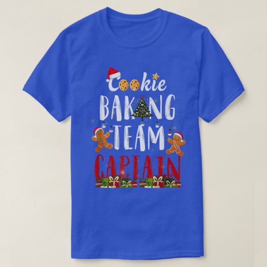 Cookie Baking Team Kapitein Kerstmis T-shirt (Design voorkant)