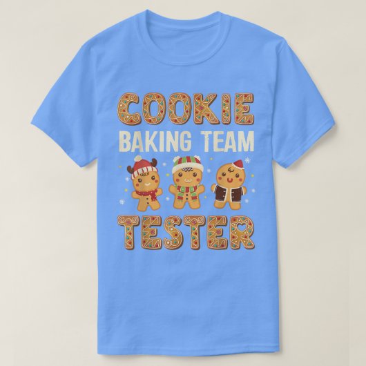 Cookie Baking Team Tester Cute Gingerbrood Christm T-shirt (Design voorkant)