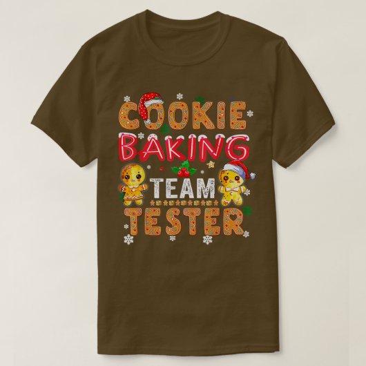 Cookie Baking Team Tester Gingerbread Christmas Te T-shirt (Design voorkant)