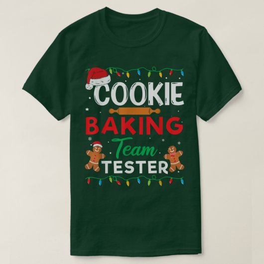 Cookie Baking Team Tester Gingerbrood Funny Christ T-shirt (Design voorkant)