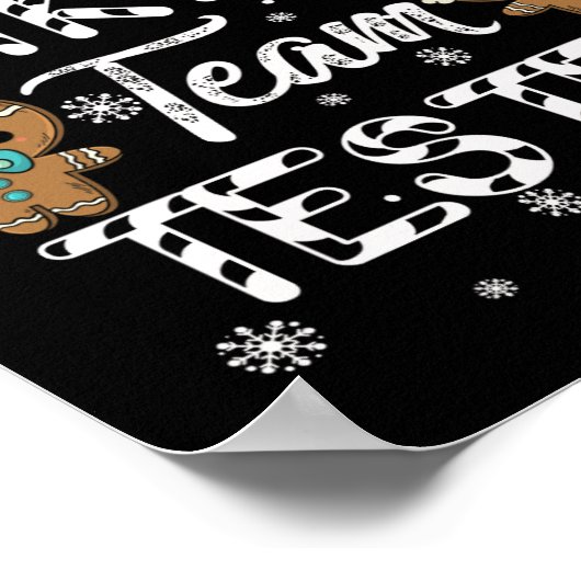 Cookie Baking Team Tester Gingerbrood Kerstmis Poster (Hoek)
