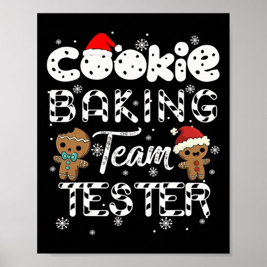 Cookie Baking Team Tester Gingerbrood Kerstmis Poster (Voorkant)
