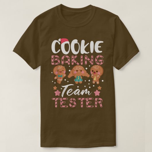 Cookie Baking Team Tester Gingerbrood kerstmis T-shirt (Design voorkant)