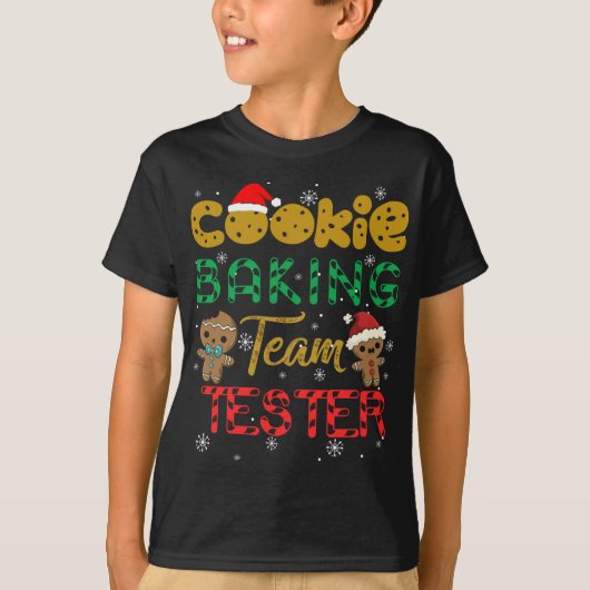 Cookie Baking Team Tester Gingerbrood Kerstmis T-shirt (Voorkant)