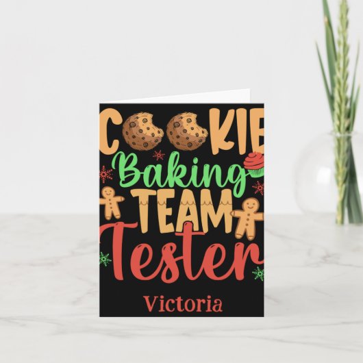 Cookie Baking Team Tester Name Holiday Toddler T S Kaart (Voorkant)