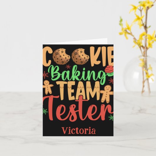 Cookie Baking Team Tester Name Holiday Toddler T S Kaart (Gele Bloem)