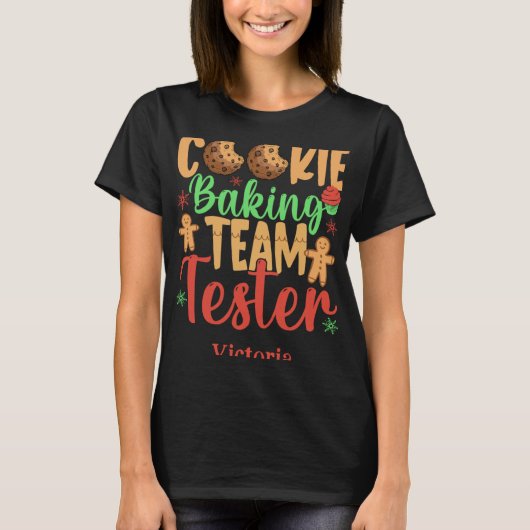 Cookie Baking Team Tester Name Holiday Toddler T S T-shirt (Voorkant)