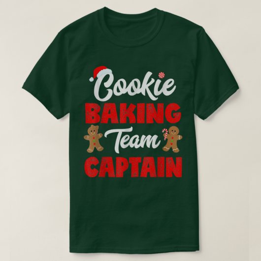 Cookie Baking Teams Kapitein Gingerbrood Baker T-shirt (Design voorkant)