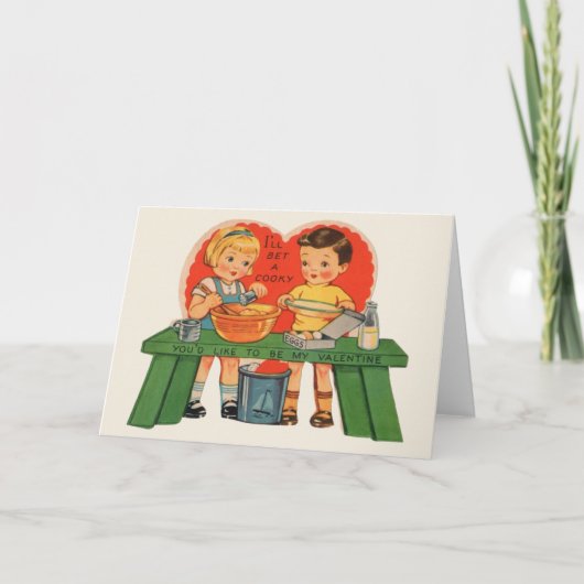 Cookie Baking Valentijnsdag Kaart (Voorkant)