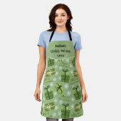 Cookie bakken Crew Merry Christmas Pattern Custom Schort (Gedragen)