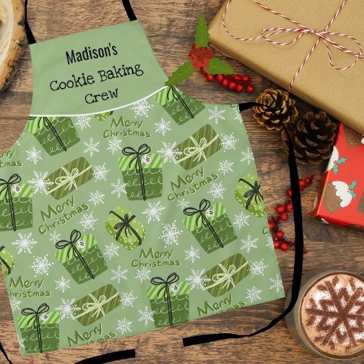 Cookie bakken Crew Merry Christmas Pattern Custom Schort