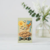 Cookie bakker bakkerij vintage collage visitekaartje (Staand voorkant)