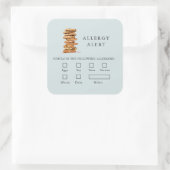 Cookie Bakkerij Blauw Voedselveiligheid Allergie A Vierkante Sticker (Tas)