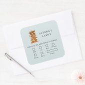 Cookie Bakkerij Blauw Voedselveiligheid Allergie A Vierkante Sticker (Envelop)