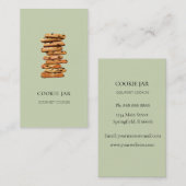Cookie bakkerij waterverf mint groen visitekaartje (Voorkant / Achterkant)