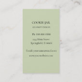 Cookie bakkerij waterverf mint groen visitekaartje (Achterkant)