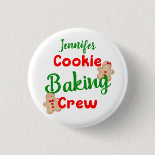 Cookie Bakploeg Aangepaste Pret Fun Vakantie Koken Ronde Button 3,2 Cm