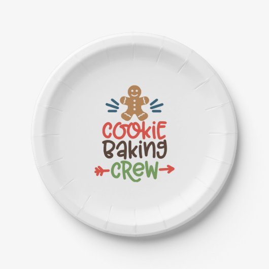 Cookie bakploeg kerst papieren bordje (Voorkant)