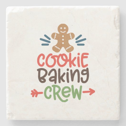 Cookie bakploeg kerst stenen onderzetter (Voorkant)