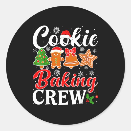 Cookie Bakploeg Peperkoek Kerstmis Kerstkoek Ronde Sticker (Voorkant)
