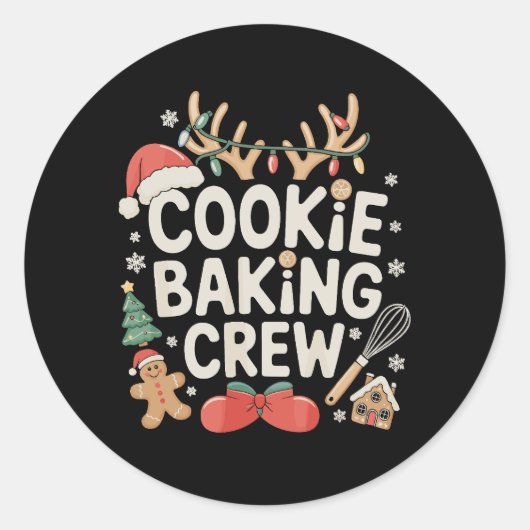 Cookie Bakploeg Rendiergewei Peperkoek Ronde Sticker (Voorkant)