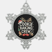 Cookie Bakploeg Rendiergewei Peperkoek Tin Sneeuwvlok Ornament (Voorkant)