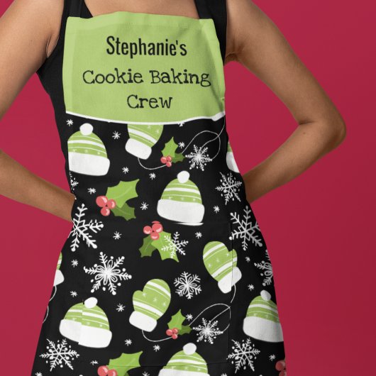 Cookie Bakploeg Winter Kerst Patroon Custom Schort
