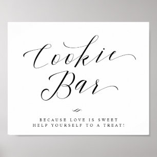 Cookie Bar Chic Bruilofts- of Trouwfeestbord Poster