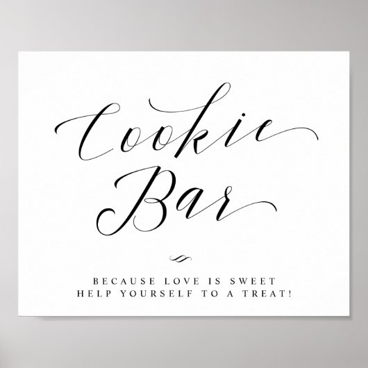 Cookie Bar Chic Bruilofts- of Trouwfeestbord Poster (Voorkant)