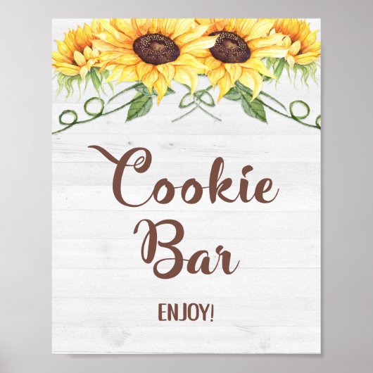 COOKIE BAR Sunflower Shower of partijsymbool Poster (Voorkant)
