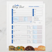 Cookie-beoordelingsblad - blauw (Voorkant / Achterkant)