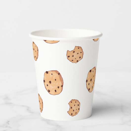 Cookie Birthday Party Papieren Bekers (Achterkant)