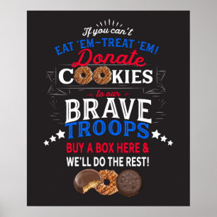 Cookie Booth Poster Doneert aan de troepen