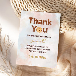 Cookie Boy Verjaardagsfeestje Bedankkaart