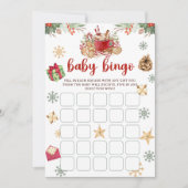 Cookie Cacao Kerst Baby Bingo Baby shower Spel Kaart (Voorkant)