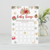 Cookie Cacao Kerst Baby Bingo Baby shower Spel Kaart (Staand voorkant)
