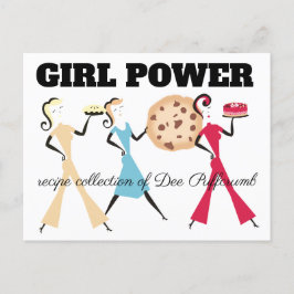 Cookie cake taart retro meisjes bakken recept kaar briefkaart