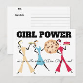 Cookie cake taart retro meisjes bakken recept kaar briefkaart (Voorkant / Achterkant)