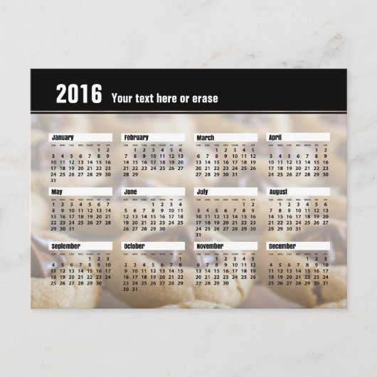 Cookie Calendar Postcard 2016 Briefkaart (Voorkant)
