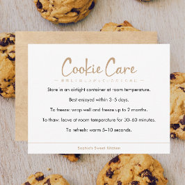 Cookie Care Instructions Kraft Simple Typography Bedankkaart