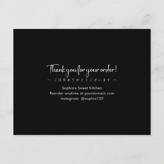 Cookie Care Instructions Minimalist Typography Bedankkaart (Achterkant)